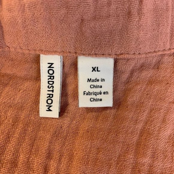 Nordstrom Women's Gauze Cotton Collared Half Sleeve Maxi Dress Size XL - Picture 8 of 13